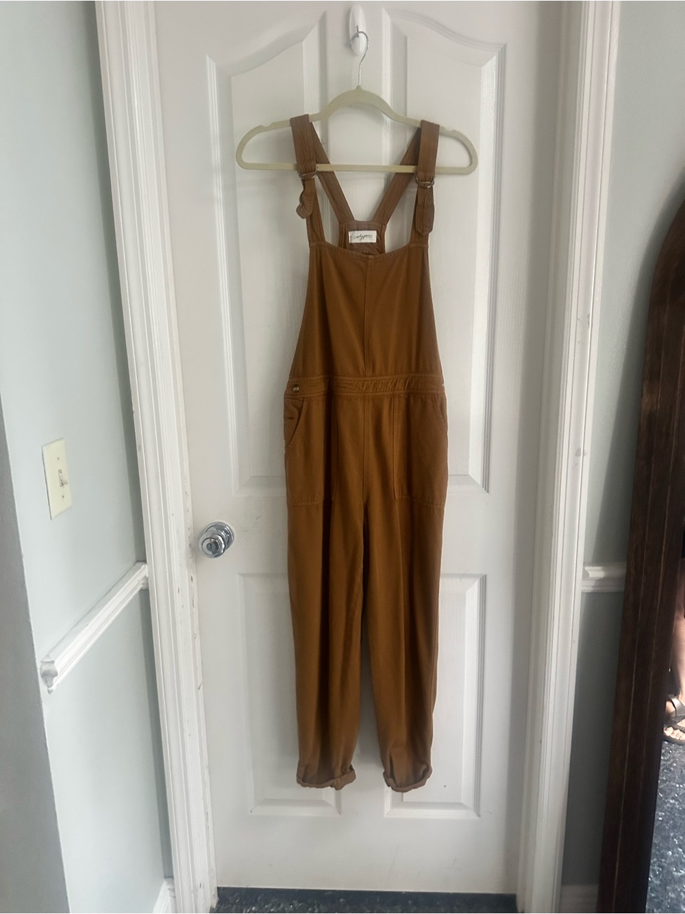 Carly Jean Los Angeles Rust Brown Utility Jumpsuit